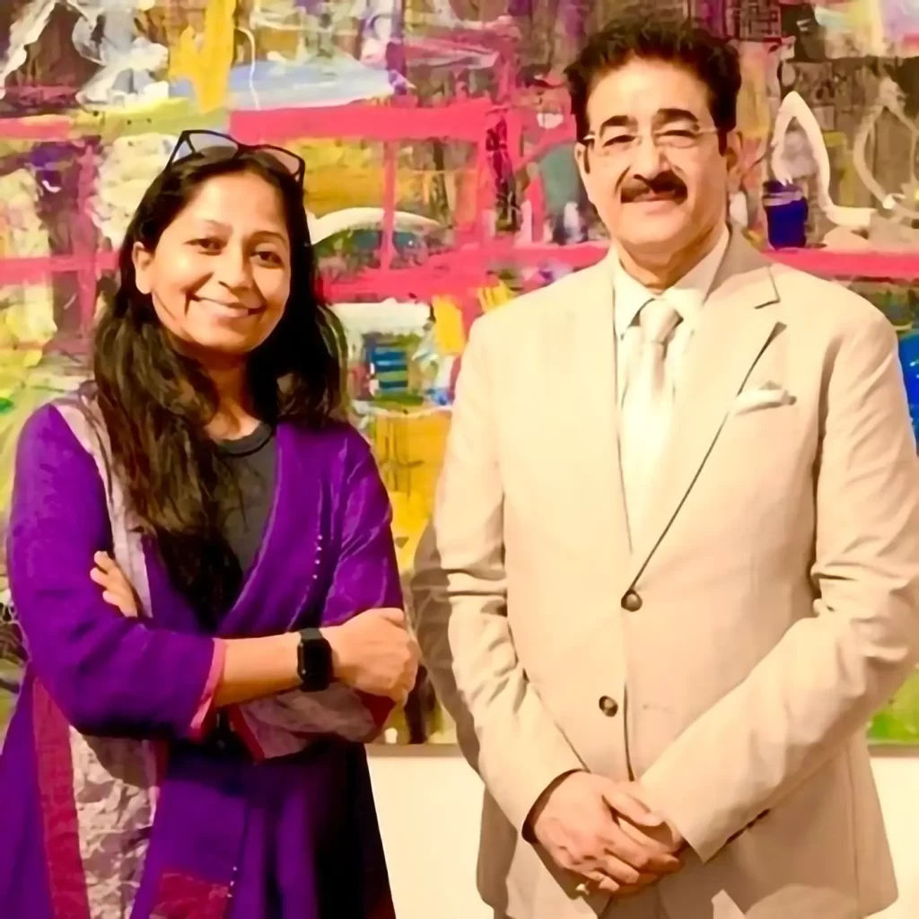 Sandeep Marwah Appreciated Paintings of Nupur Jha from Dubai