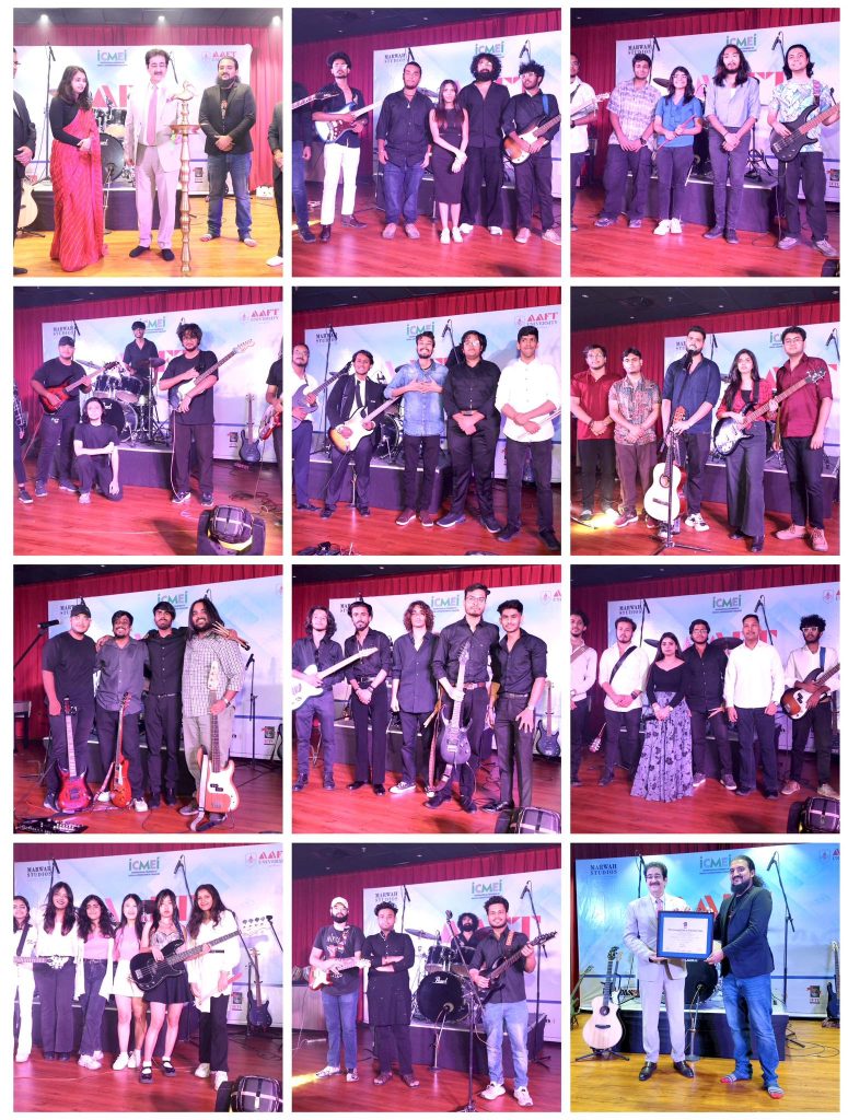 Band Battle Ignites Stage at Marwah Studios: Dr. Sandeep Marwah Inaugurates AAFT School of Music’s Grand Competition