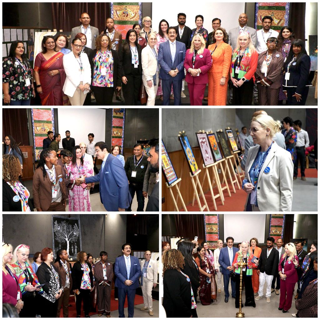 AAFT School of Fine Arts Showcases Student Paintings During International Conclave on Education at Marwah Studios