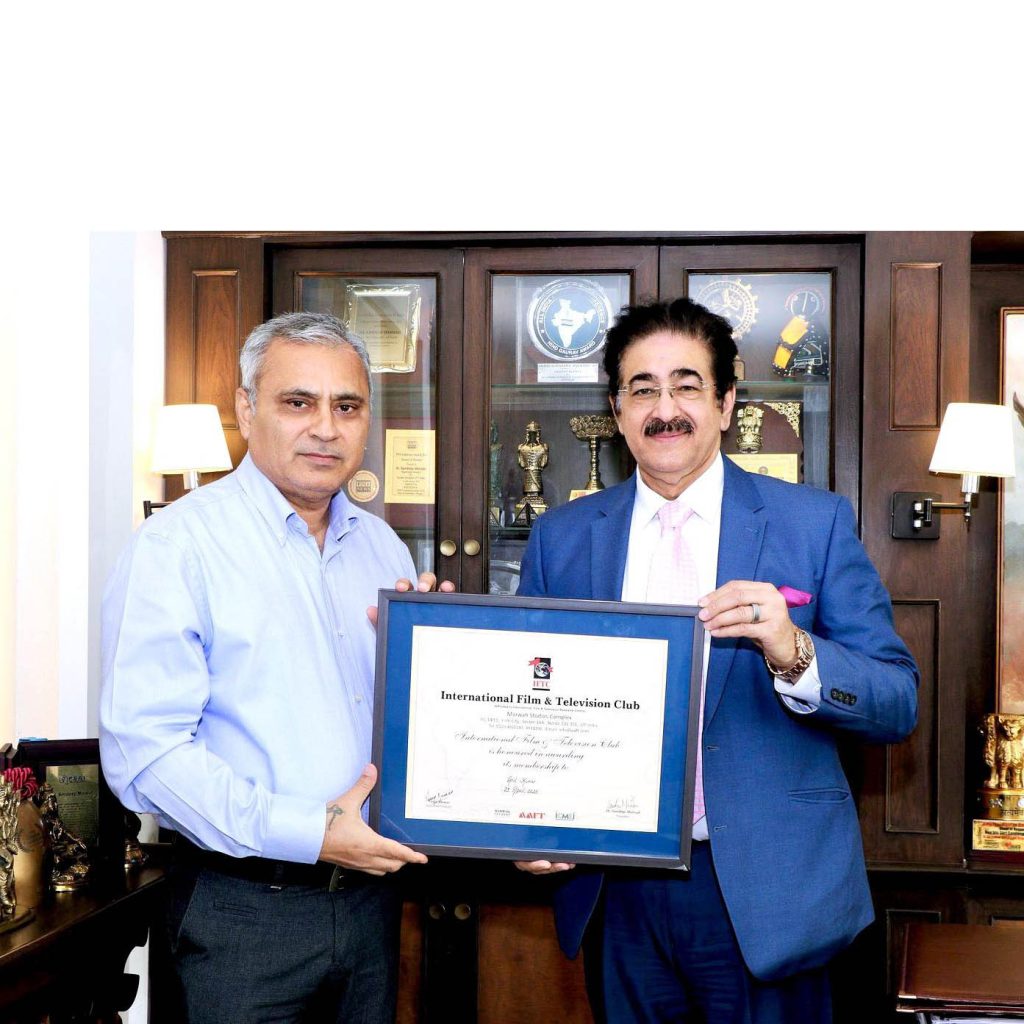 Anil Kumar Dev Honored with Life Membership of International Film and Television Club at Marwah Studios