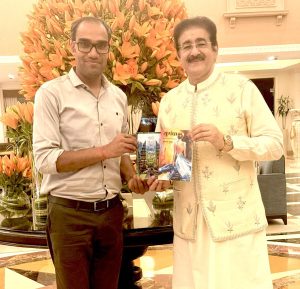 Writer Murari Gupta Presents His Books to Dr. Sandeep Marwah in Jaipur