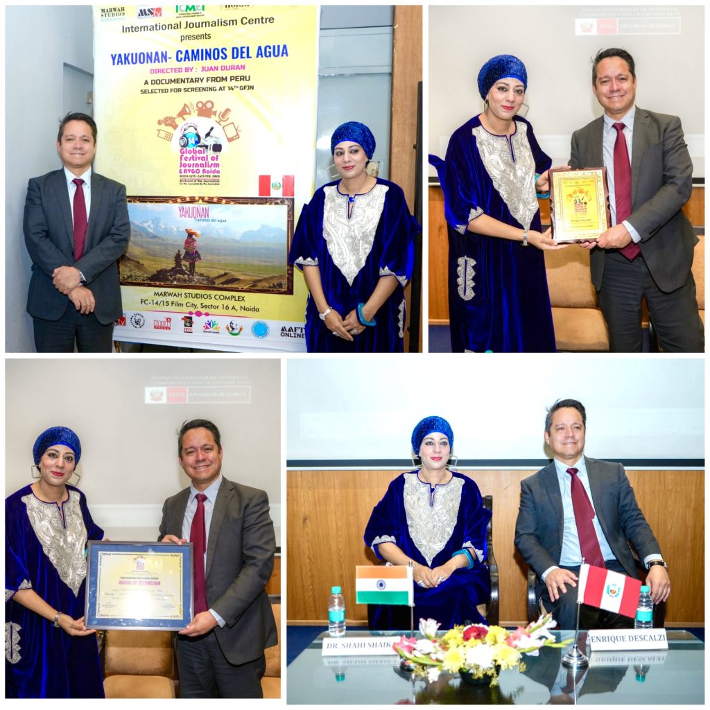 Peruvian Film “Yaku Onan – Caminos Del Agua” Honoured at 14th Global Festival of Journalism & AVGC Noida 2026